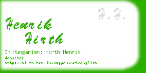 henrik hirth business card